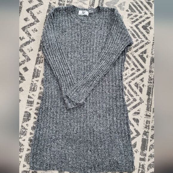Vintage Maggie Lawrence Silk angora rabbit hair tunic SZ 18 sweater dress Gray - Picture 1 of 7